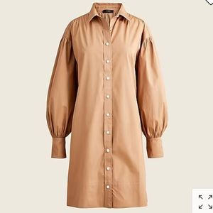 J Crew Puff Sleeve Cotton Poplin Mini Shirt Dress Small